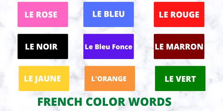 French - Learn Colors Words